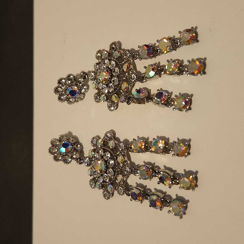 Beautiful Crystal and AB Chandelier earrings